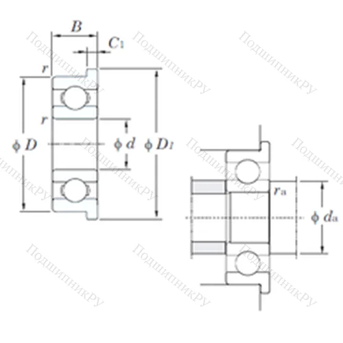 Подшипник шариковый радиальный F 68/1,5
