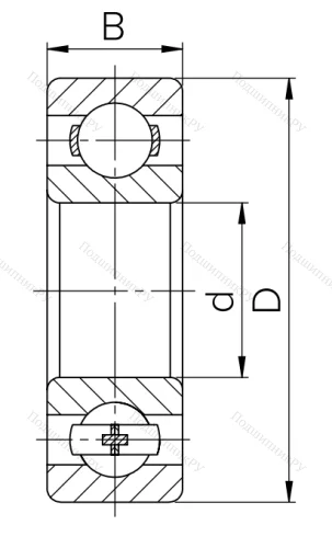 Шариковый однорядный подшипник 180308 T (6308 2RST) в Самаре