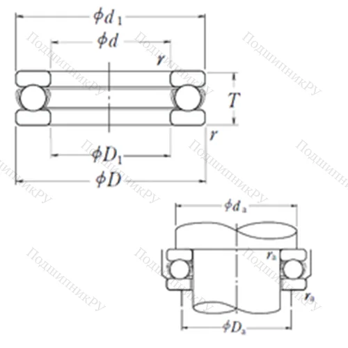 Подшипник шариковый упорный 51428X
