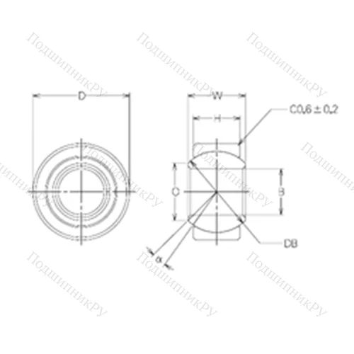 Подшипник скольжения сферический MBW 22CR