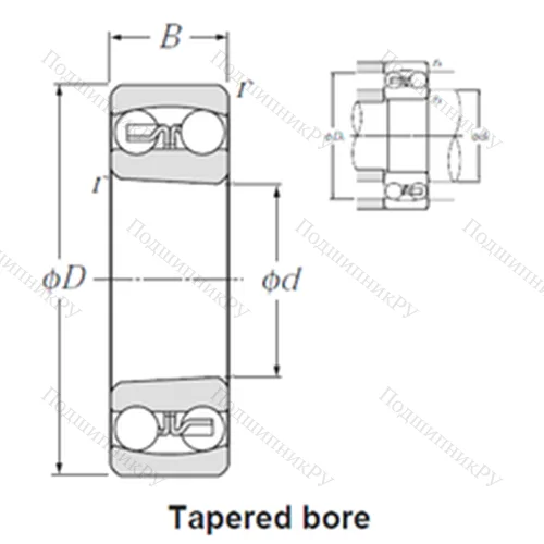 Подшипник шариковый радиальный самоцентрирующийся 1205SK