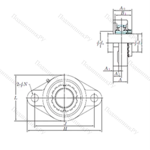 Подшипниковый узел шариковый радиальный UKFL 320 от производителя  KOYO