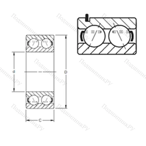 Подшипник шариковый радиально-упорный 5219G PRB
