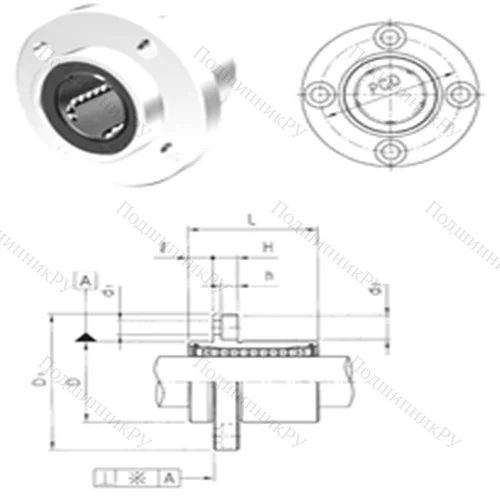 Подшипник шариковый линейный LMFP 13 от производителя  Samick