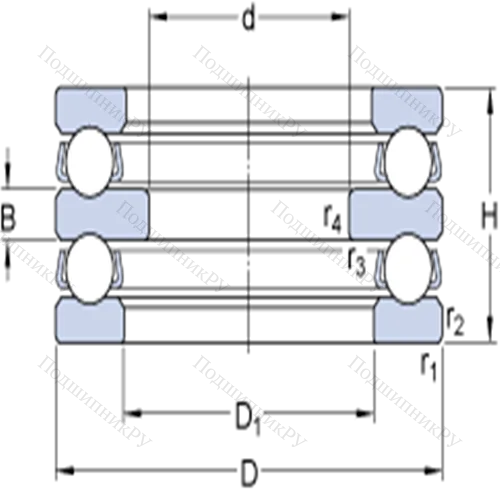 Двойные упорные шарикоподшипники 52312 от производителя  SKF Двойные упорные шарикоподшипники 52312 от производителя  SKF