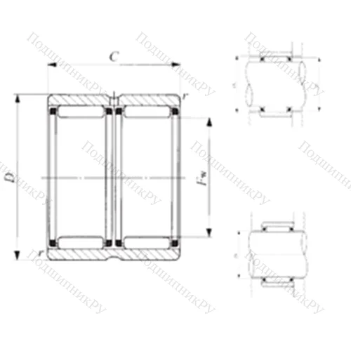 Подшипник игольчатый радиальный RNAFW 455534