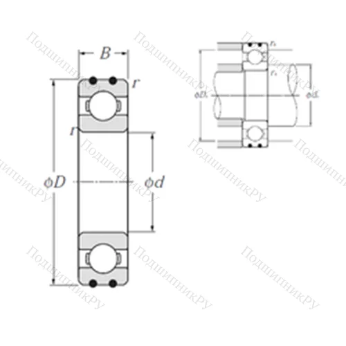 Подшипник шариковый радиальный AC-6207