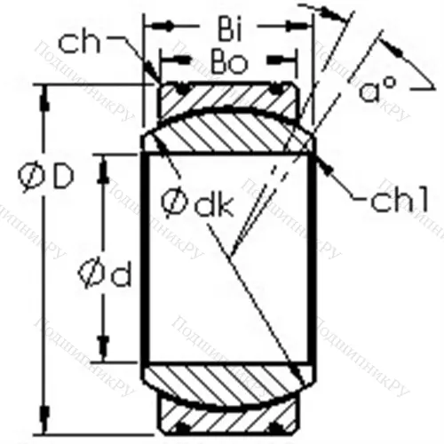 Подшипник скольжения сферический GE 100XT/X