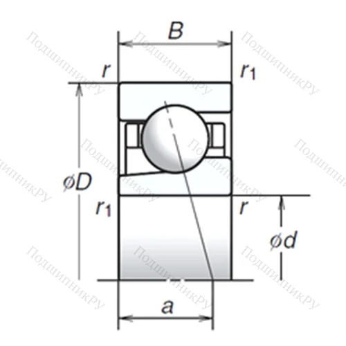 Подшипник шариковый радиально-упорный 7BGR 10S от производителя  NSK