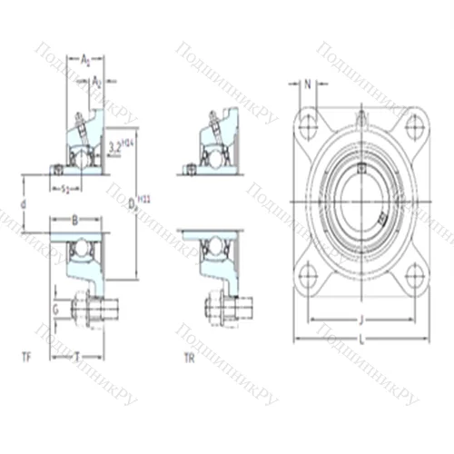Подшипниковый узел шариковый радиальный FY 1.1/16 TF от производителя  SKF