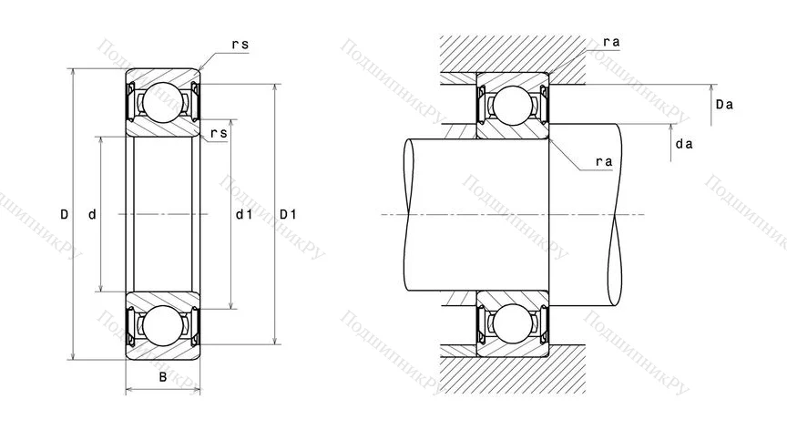 Однорядный шариковый подшипник 6208 ZZ от производителя  SNR