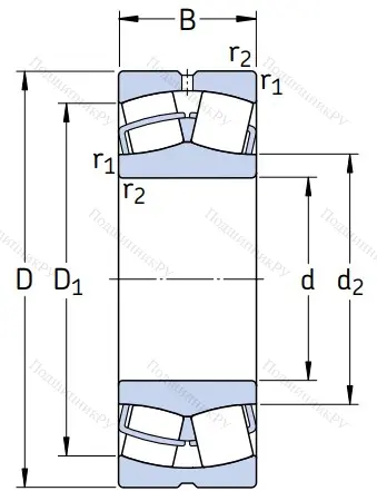 Сферический роликовый подшипник 22312 E от производителя  SKF