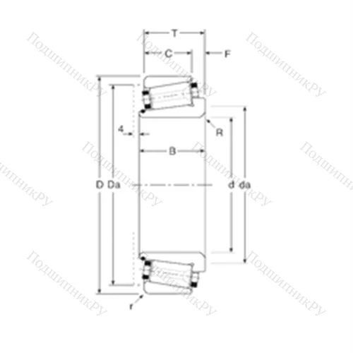 Подшипник роликовый радиально-упорный 110050X/110100 от производителя  Gamet