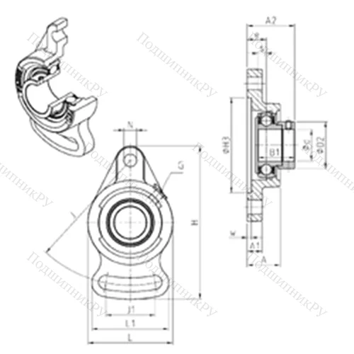 Подшипниковый узел шариковый радиальный ESFAE 204 от производителя  SNR