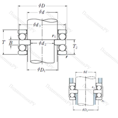 Подшипник шариковый упорный 52322X от производителя  NSK Подшипник шариковый упорный 52322X от производителя  NSK