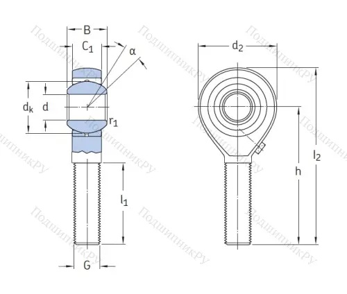 Наконечник штока с внешней резьбой SALKAC 12 M в Самаре