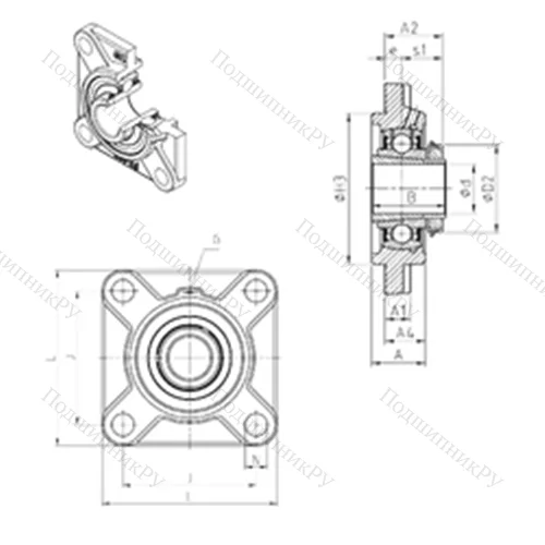 Подшипниковый узел шариковый радиальный UKFS 319H