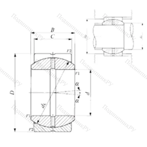 Подшипник скольжения сферический SB 55A от производителя  IKO