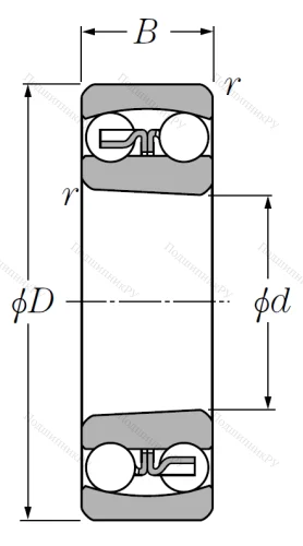 Двухрядный шариковый подшипник 2313 SK от производителя  NTN