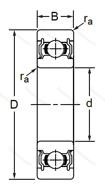 Однорядный шариковый подшипник SS 6301 2RS (180301 Ю ГОСТ) в Самаре