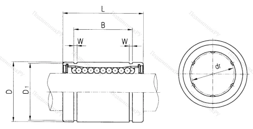Подшипник LME 16 UU. KB 1636 UU (MTM) в Самаре