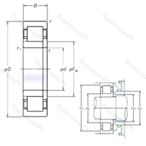 Подшипник роликовый радиальный NUP 2334EM