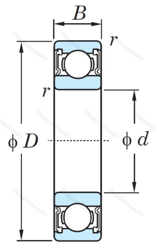 Однорядный шариковый подшипник 6003 2RS C 3 от производителя  KOYO