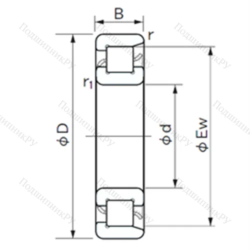 Подшипник роликовый радиальный NF 264