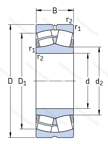 Сферический роликовый подшипник 22206 E от производителя  SKF