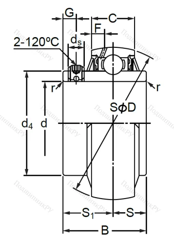 Корпусный подшипник UC 210 (480210 ГОСТ) в Самаре