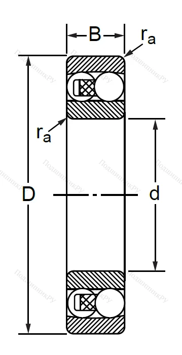 Двухрядный шариковый подшипник 1505 2RS E (2205 2RSTN) в Самаре