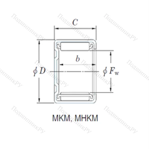 Подшипник игольчатый радиальный MKM 3820 от производителя  KOYO