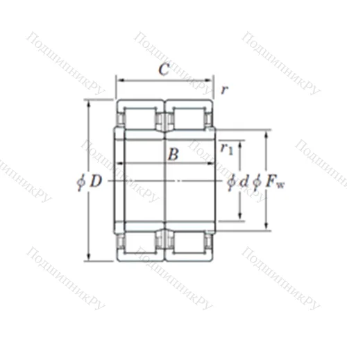 Подшипник роликовый радиальный 24NJ/NJP 2480