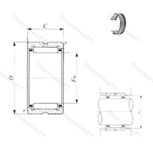 Подшипник игольчатый радиальный TAF 354530