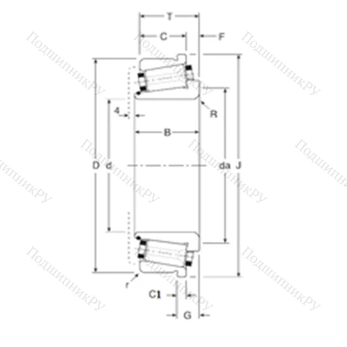 Подшипник роликовый радиально-упорный 180101X/180190C от производителя  Gamet