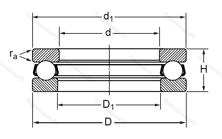 Упорный шариковый подшипник 8113 (51113) в Самаре