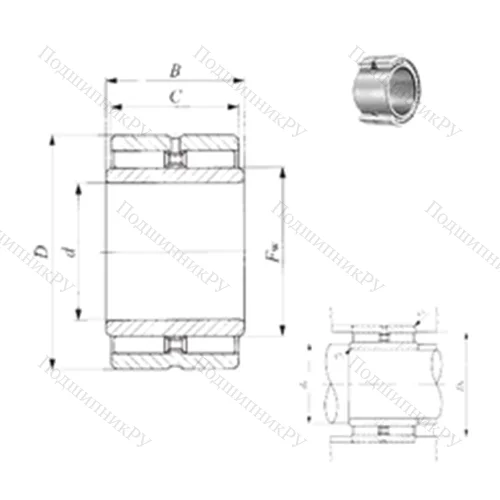 Подшипник игольчатый радиальный GBRI 264116 от производителя  IKO