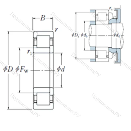Подшипник роликовый радиальный NUP 414