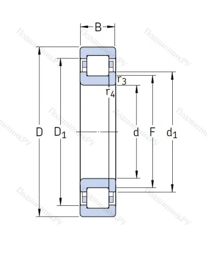 Роликовый цилиндрический подшипник NUP 204 ECP от производителя  SKF