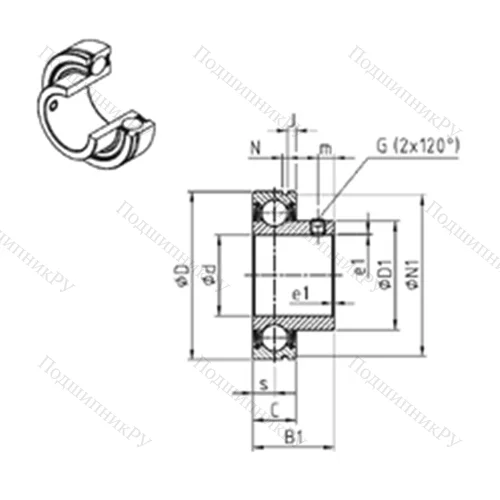 Подшипник шариковый радиальный CUS 205-14