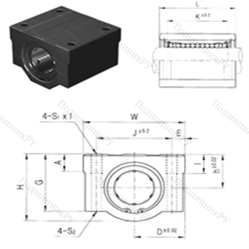 Подшипник шариковый линейный SCE 12UU от производителя  Samick
