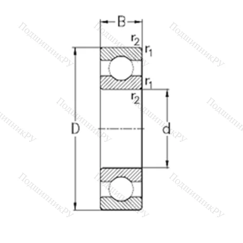 Подшипник шариковый радиальный 61980-MA от производителя  NKE