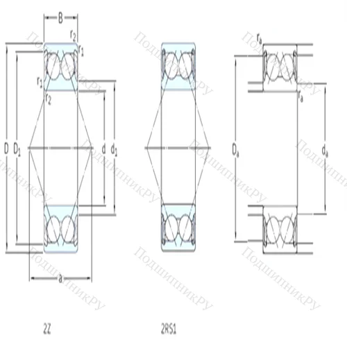Подшипник шариковый радиально-упорный 3306A-2Z от производителя  SKF