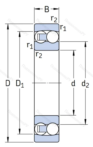 Двухрядный шариковый подшипник 129 TN 9 от производителя  SKF