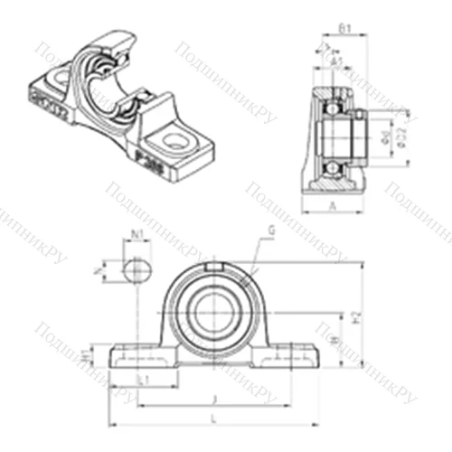 Подшипниковый узел шариковый радиальный ESP 212 от производителя  SNR