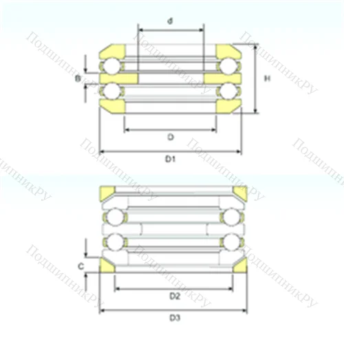 Подшипник шариковый упорный 54211 U 211