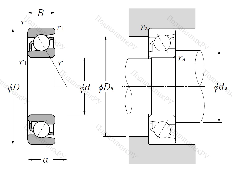Однорядный шариковый подшипник 7311