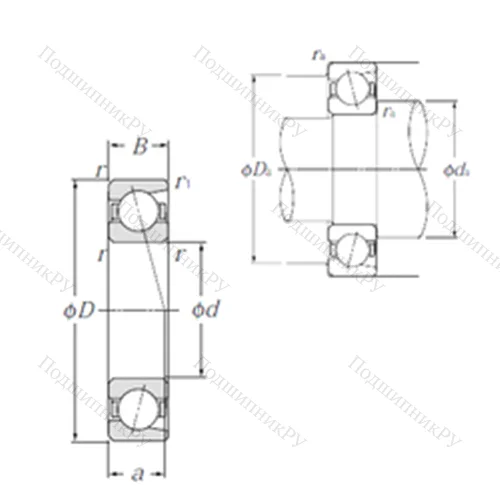 Подшипник шариковый радиально-упорный 7916C