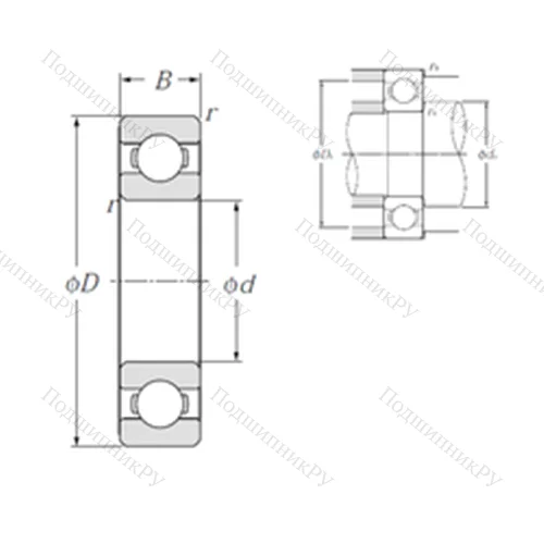 Подшипник шариковый радиальный 6819 от производителя  NTN
