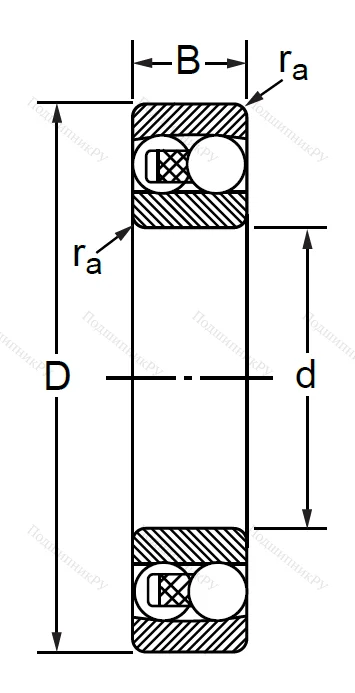 Двухрядный шариковый подшипник 1502 2RS E (2202 2RSTN) в Самаре